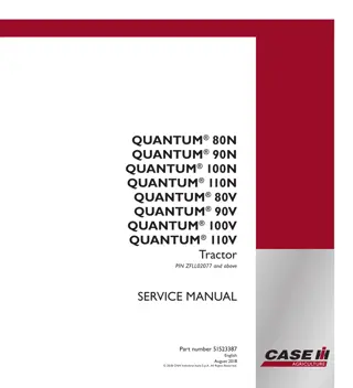 CASE IH QUANTUM 110N Tractor Service Repair Manual Instant Download (PIN ZFLL02077 and above)
