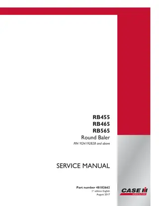 CASE IH RB565 Round Baler Service Repair Manual Instant Download (PIN YGN192828 and above)