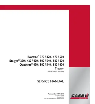 CASE IH Steiger 420 Tractor Service Repair Manual Instant Download (PIN ZFF308001 and above)