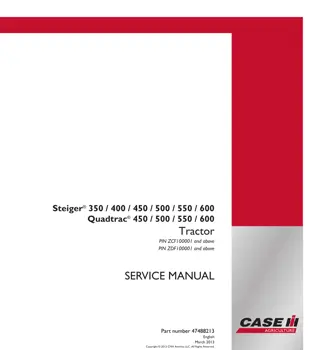 CASE IH Steiger 550 QT Tractor Service Repair Manual Instant Download [ZCF100001 - ]