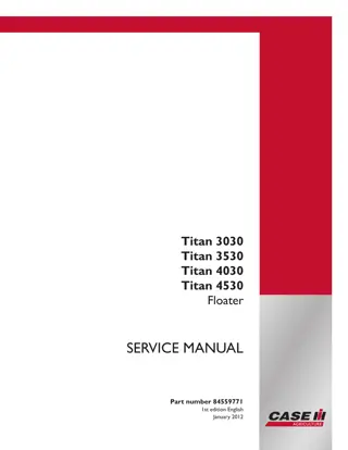 CASE IH Titan 4530 Floater Service Repair Manual Instant Download