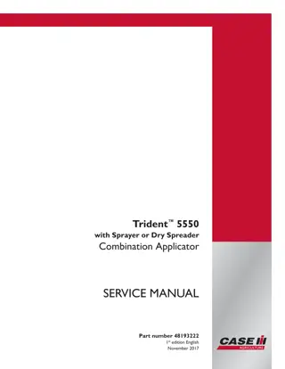 CASE IH Trident 5550 with Sprayer or Dry Spreader Combination Applicator Service Repair Manual Instant Download (PIN YGT044219 and above)