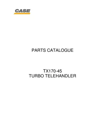 CASE TX170-45 Turbo Telehandler Parts Catalogue Manual Instant Download