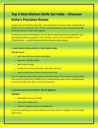 Top 5 Best Kitchen Knife Set India – Discover Kohe’s Precision Knives