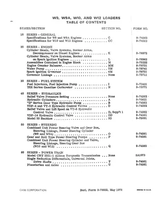 CASE W9 Wheel Loader Service Repair Manual Instant Download 1