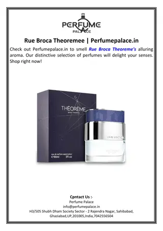 Rue Broca Theoremee.Perfumepalace.in