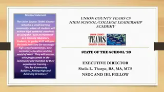 Union County TEAMS Charter School Academic Performance Goals