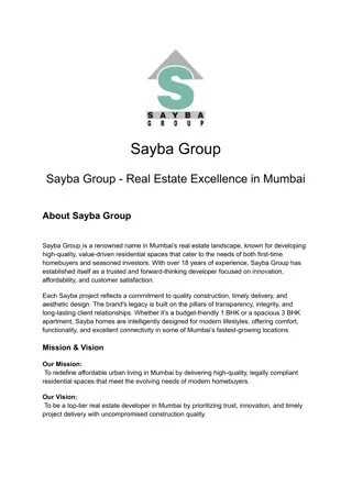 Sayba Group Projects – 1, 2 & 3 BHK Flats in Mumbai
