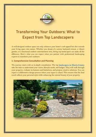 Transform Your Outdoors with Morris County's Top Landscapers