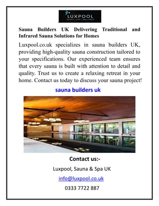 Sauna Builders UK Delivering Traditional and Infrared Sauna Solutions for Homes