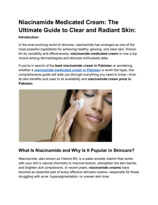 Niacinamide Medicated Cream The Ultimate Guide to Clear and Radiant Skin