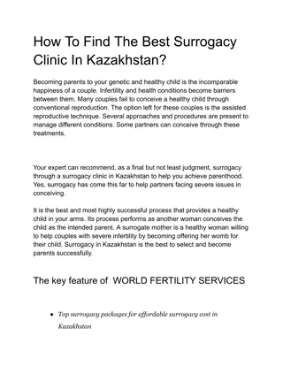 How To Find The Best Surrogacy Clinic In Kazakhstan