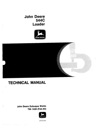 John Deere 544C Loader Service Repair Manual Instant Download (tm1228)