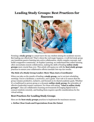 Leading Study Groups Best Practices for Success