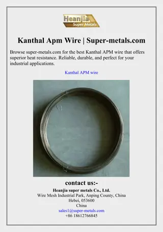 Kanthal Apm Wire  Super-metals.com