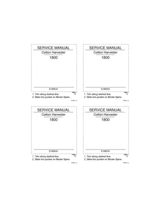 CASE IH 1800 Cotton Harvester Service Repair Manual Instant Download
