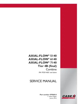 CASE IH AXIAL-FLOW 7140 Tier 4B (final) Combine Service Repair Manual Instant Download