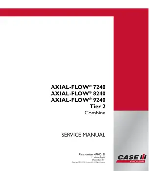 CASE IH AXIAL-FLOW 7240 Tier 2 Combine Service Repair Manual Instant Download