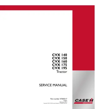 CASE IH CVX 140 Tractor Service Repair Manual Instant Download