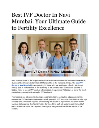 Best IVF Doctor In Navi Mumbai: Your Ultimate Guide to Fertility Excellence