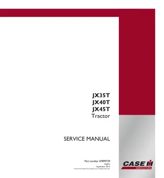 CASE IH JX35T 2WD TREM-3A Tractor Service Repair Manual Instant Download
