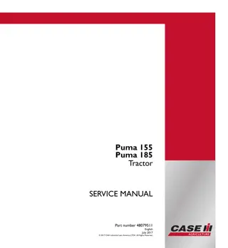 CASE IH Puma 155 Tractor Service Repair Manual Instant Download