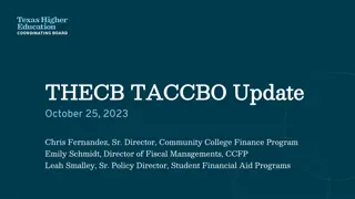 THECB.TACCBO Update - October 25, 2023 - Funding Policy and Team Overview