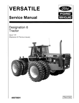 Ford 976 Versatile Designation 6 Tractor Service Repair Manual Instant Download