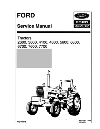 Ford 4600 Tractor Service Repair Manual Instant Download