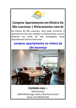 Comprar Apartamento em Riviera De São Lourenço  Rivieramaster.com.br