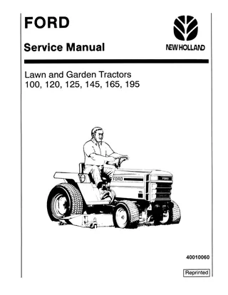 Ford New Holland 100 Lawn and Garden Tractor Service Repair Manual Instant Download