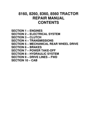 Ford New Holland 8360 Tractor Service Repair Manual Instant Download