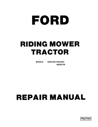 Ford R8 Riding Mower Tractor Service Repair Manual Instant Download
