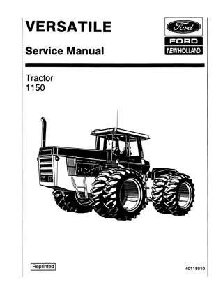 Ford Versatile 1150 Tractor Service Repair Manual Instant Download