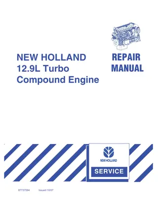 NEW HOLLAND 12.9L Turbo Compound Engine Service Repair Manual Instant Download
