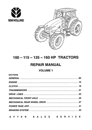 New Holland 135T Tractor Service Repair Manual Instant Download