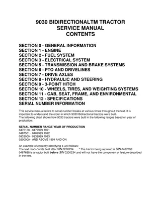 New Holland 9030 Bidirectional Tractor Service Repair Manual Instant Download