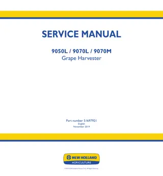 New Holland 9070L Grape Harvester Service Repair Manual Instant Download 1