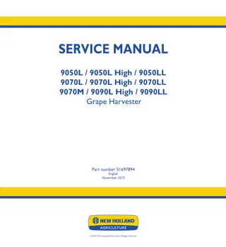 New Holland 9070L Grape Harvester Service Repair Manual Instant Download