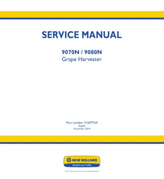 New Holland 9080N Grape Harvester Service Repair Manual Instant Download 1