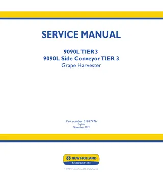 New Holland 9090L TIER 3  9090L Side Conveyor TIER 3 Grape Harvester Service Repair Manual Instant Download