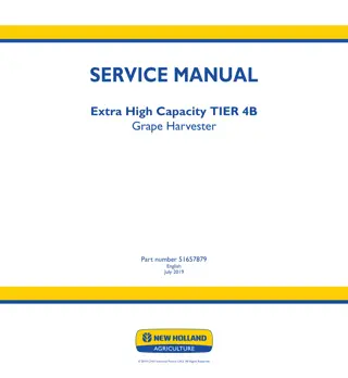 New Holland 9090X Extra High Capacity TIER 4B Grape Harvester Service Repair Manual Instant Download