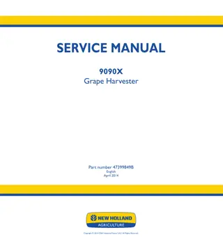 New Holland 9090X Grape Harvester Service Repair Manual Instant Download