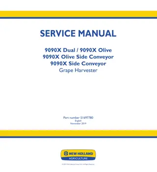 New Holland 9090X Olive Grape Harvester Service Repair Manual Instant Download
