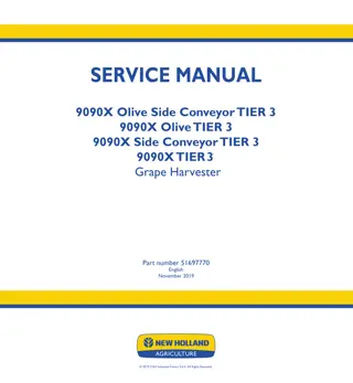 New Holland 9090X Side Conveyor TIER 3 Grape Harvester Service Repair Manual Instant Download 2