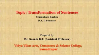 Sentence Transformation Guidelines and Exercises for B.A. II Semester English