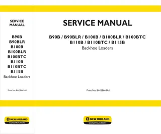 New Holland B115B Backhoe Loader Service Repair Manual Instant Download