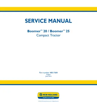 New Holland Boomer 25 Compact Tractor Service Repair Manual Instant Download