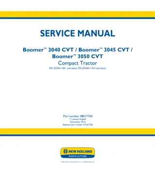 New Holland Boomer 3045 CVT Compact Tractor Service Repair Manual Instant Download
