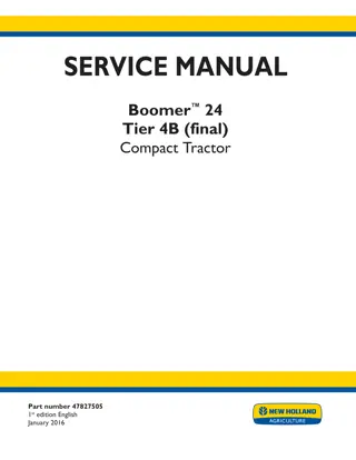 New Holland Boomer™ 24 Tier 4B (final) Compact Tractor Service Repair Manual Instant Download